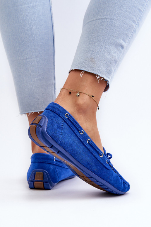 Women's Blue Suede Moccasins Si Passione Women's Blue Suede Moccasins Si Passione