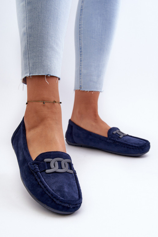 Women's Stylish Suede Moccasins Navy Blue Rabell Women's Stylish Suede Moccasins Navy Blue Rabell