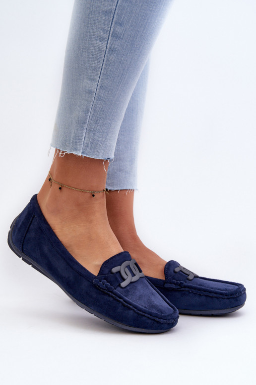 Women's Stylish Suede Moccasins Navy Blue Rabell Women's Stylish Suede Moccasins Navy Blue Rabell