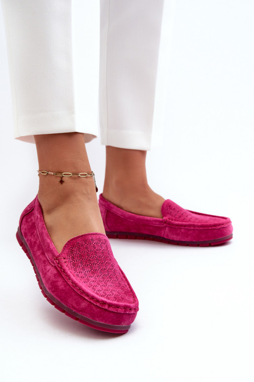 Pink Women's Suede Moccasins S.Barski LR755 Pink Women's Suede Moccasins S.Barski LR755