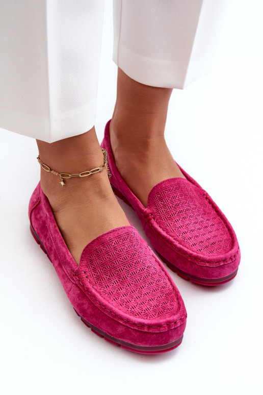 Pink Women's Suede Moccasins S.Barski LR755 Pink Women's Suede Moccasins S.Barski LR755