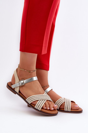 Flat Women's Sandals S.Barski MY923 Beige 2