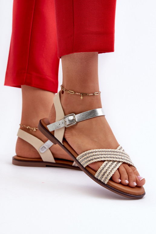 Flat Women's Sandals S.Barski MY923 Beige