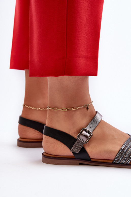 Flat Women's Sandals S.Barski MY923 Black