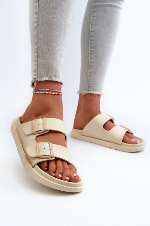 Lightweight Foam Women's Slippers With Buckles Big Star NN274A752 Beige