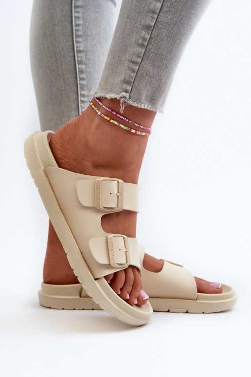 Lightweight Foam Women's Slippers With Buckles Big Star NN274A752 Beige