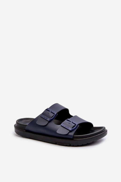 Light Men's Flip-Flops With Buckles Big Star NN174593 Navy Light Men's Flip-Flops With Buckles Big Star NN174593 Navy