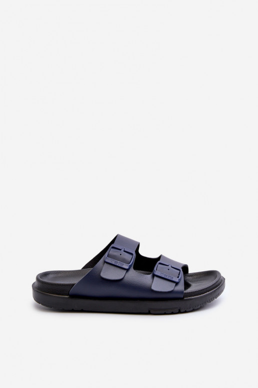 Light Men's Flip-Flops With Buckles Big Star NN174593 Navy Light Men's Flip-Flops With Buckles Big Star NN174593 Navy