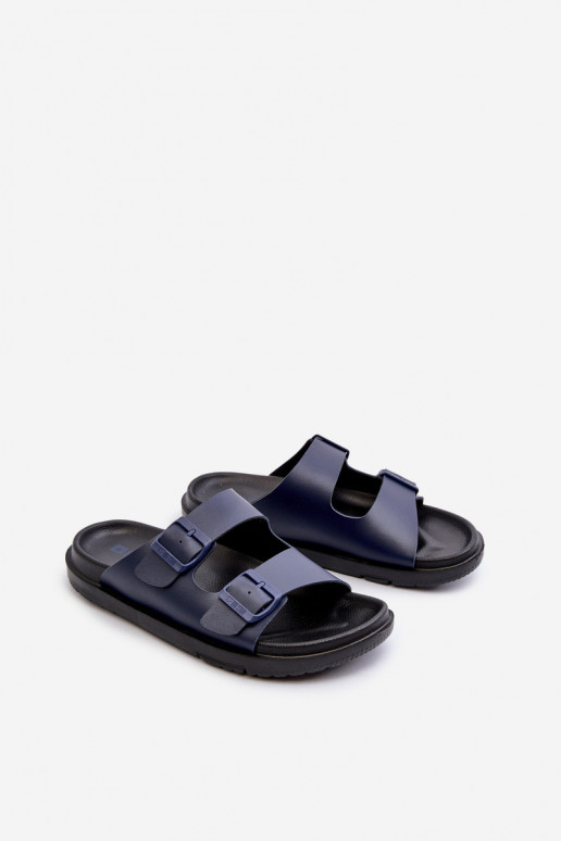 Light Men's Flip-Flops With Buckles Big Star NN174593 Navy Light Men's Flip-Flops With Buckles Big Star NN174593 Navy