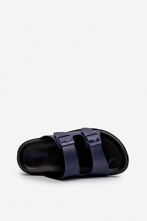 Light Men's Flip-Flops With Buckles Big Star NN174593 Navy Light Men's Flip-Flops With Buckles Big Star NN174593 Navy