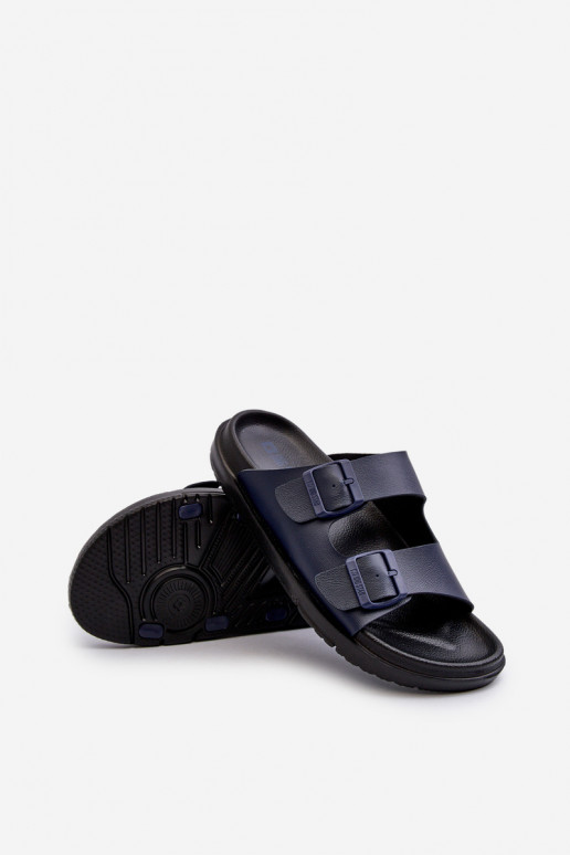 Light Men's Flip-Flops With Buckles Big Star NN174593 Navy Light Men's Flip-Flops With Buckles Big Star NN174593 Navy