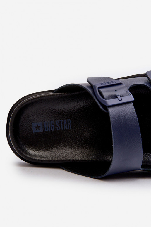Light Men's Flip-Flops With Buckles Big Star NN174593 Navy Light Men's Flip-Flops With Buckles Big Star NN174593 Navy