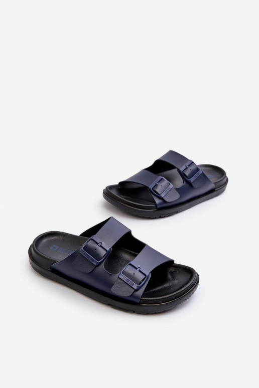 Light Men's Flip-Flops With Buckles Big Star NN174593 Navy Light Men's Flip-Flops With Buckles Big Star NN174593 Navy