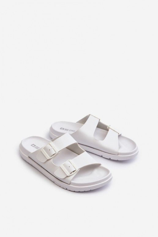 Light Men's Sandals With Buckles Big Star NN174594 White Light Men's Sandals With Buckles Big Star NN174594 White