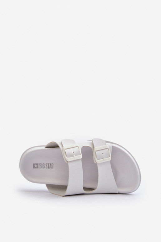Light Men's Sandals With Buckles Big Star NN174594 White Light Men's Sandals With Buckles Big Star NN174594 White