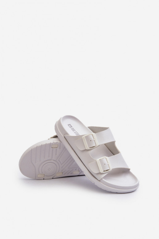 Light Men's Sandals With Buckles Big Star NN174594 White Light Men's Sandals With Buckles Big Star NN174594 White