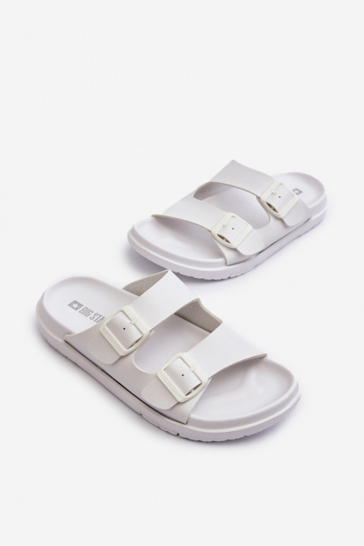 Light Men's Sandals With Buckles Big Star NN174594 White Light Men's Sandals With Buckles Big Star NN174594 White