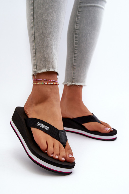 Women's flip-flops on the wedge Big Star JJ274A333 White