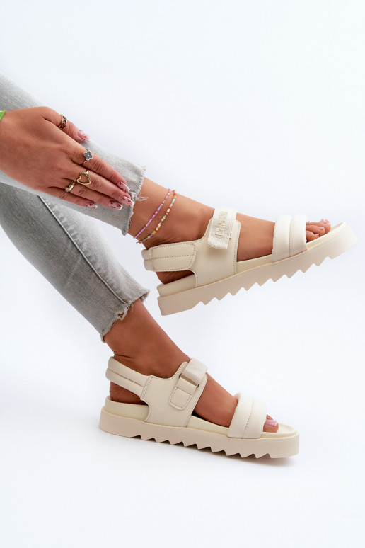 Women's Platform Sandals by Big Star NN274751 Beige Women's Platform Sandals by Big Star NN274751 Beige