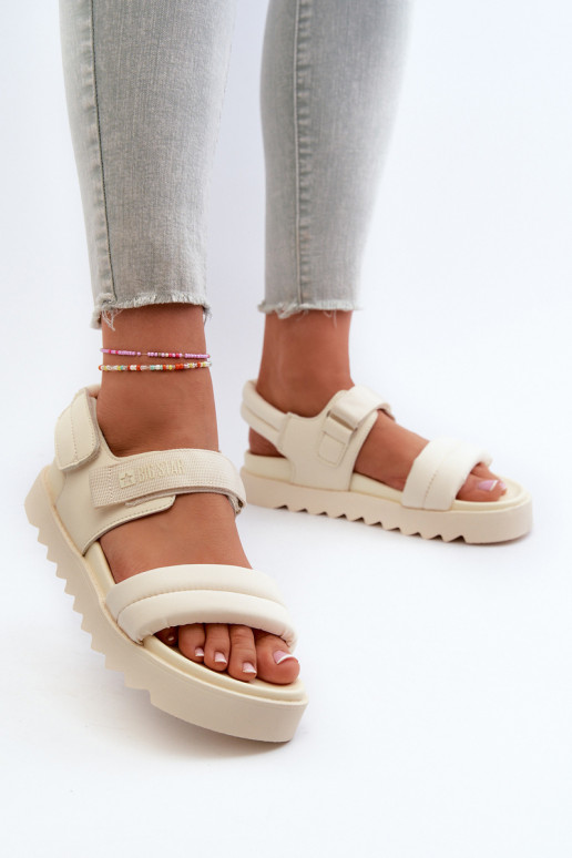 Women's Platform Sandals by Big Star NN274751 Beige Women's Platform Sandals by Big Star NN274751 Beige