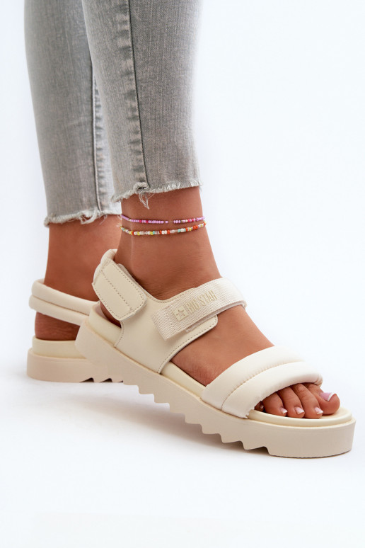 Women's Platform Sandals by Big Star NN274751 Beige Women's Platform Sandals by Big Star NN274751 Beige