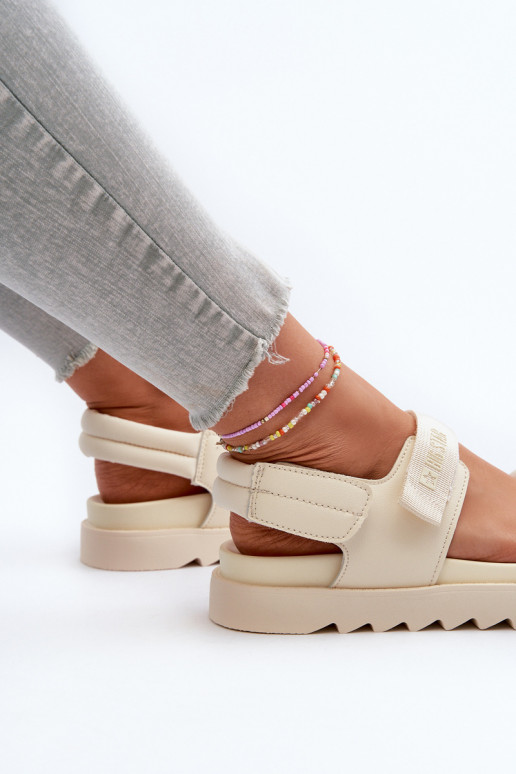 Women's Platform Sandals by Big Star NN274751 Beige Women's Platform Sandals by Big Star NN274751 Beige