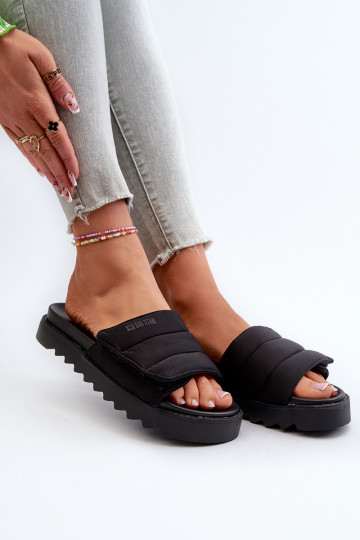 Women's Platform Slides Big Star NN274772 Black 2