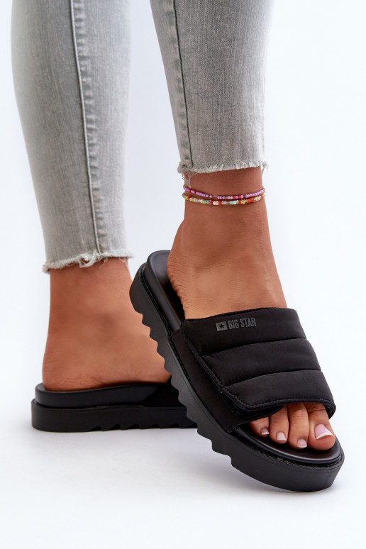 Women's Platform Slides Big Star NN274772 Black Women's Platform Slides Big Star NN274772 Black