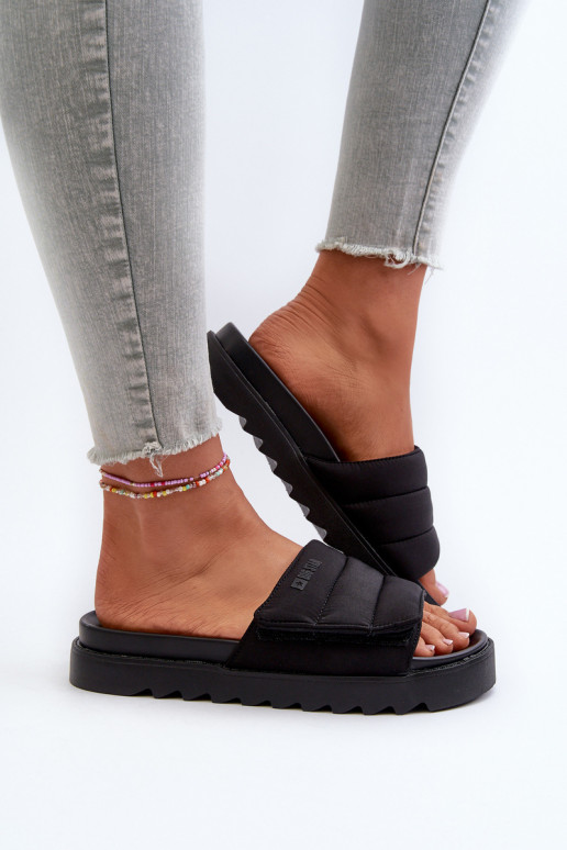 Women's Platform Slides Big Star NN274772 Black Women's Platform Slides Big Star NN274772 Black