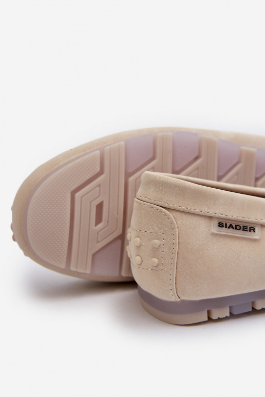 Women's Beige Faux Leather Loafers Celoria