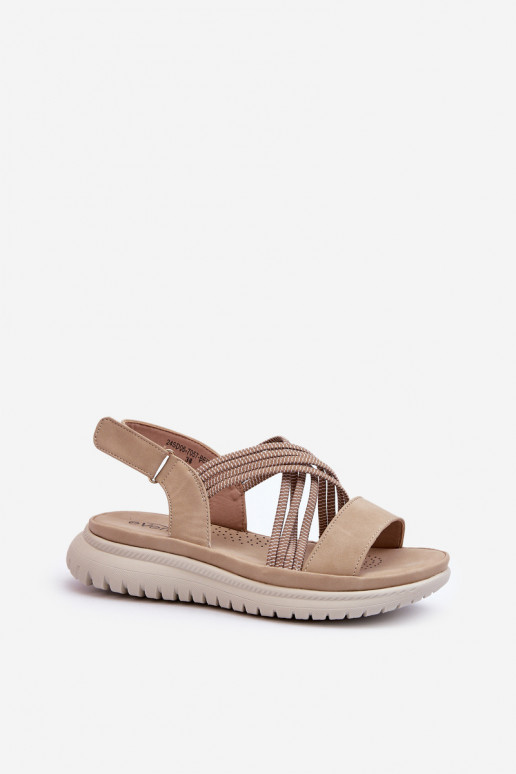 Light Women's Comfortable Velcro Sandals Beige Ceclea Light Women's Comfortable Velcro Sandals Beige Ceclea