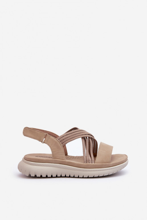 Light Women's Comfortable Velcro Sandals Beige Ceclea Light Women's Comfortable Velcro Sandals Beige Ceclea