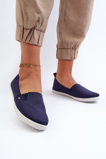 Women's Navy Slip-On Canvas Sneakers Adrancia 2