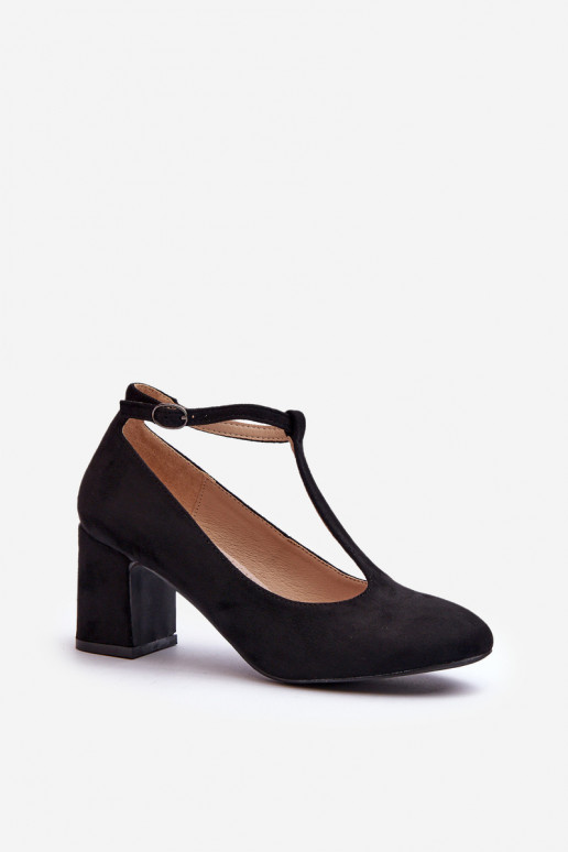 Black Raniyah Eco Suede Heel Pumps