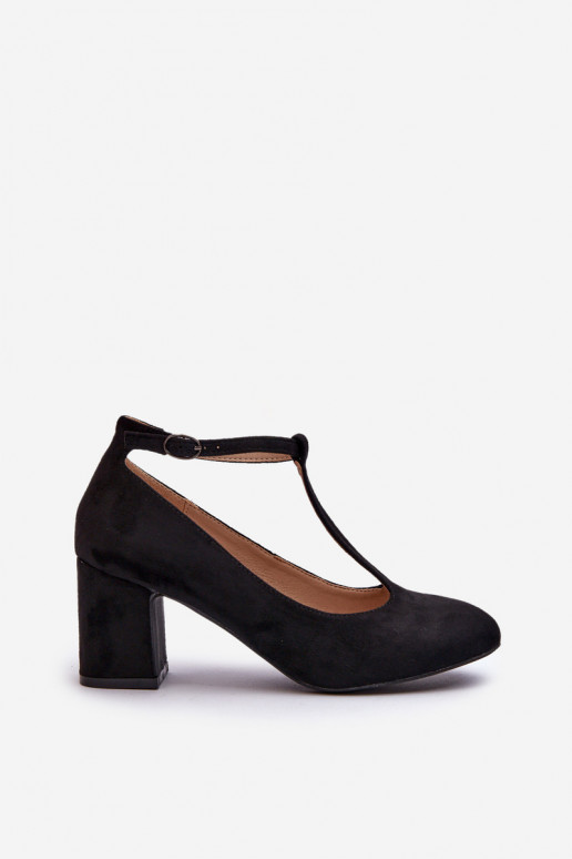 Black Raniyah Eco Suede Heel Pumps