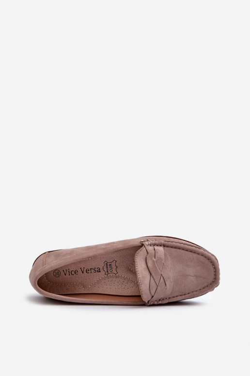 Women's Eco Suede Moccasins, Dark Beige Nestalia
