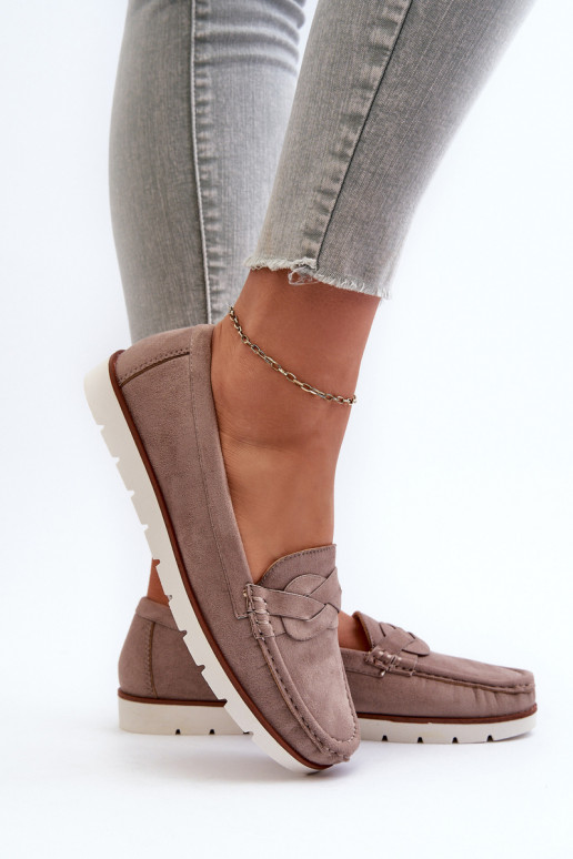 Women's Eco Suede Moccasins, Dark Beige Nestalia Women's Eco Suede Moccasins, Dark Beige Nestalia