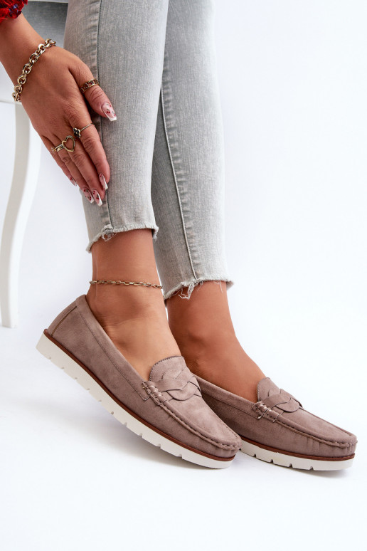 Women's Eco Suede Moccasins, Dark Beige Nestalia Women's Eco Suede Moccasins, Dark Beige Nestalia