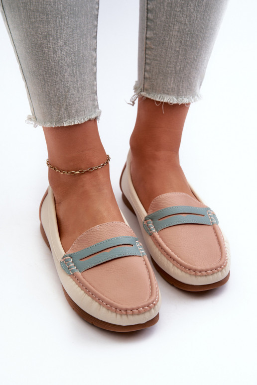 Women's Pink Faux Leather Moccasins Vikitara Women's Pink Faux Leather Moccasins Vikitara