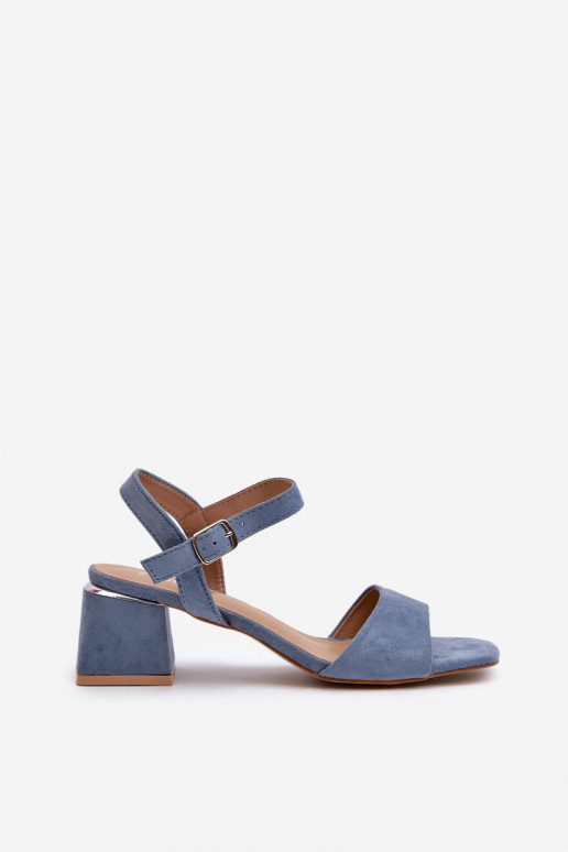Women's Sandals on an Eco Suede Block, Blue Leisha