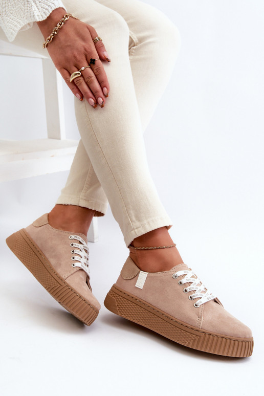 Women's sneakers MEMORY FOAM SYSTEM BIG STAR NN276002 Dark Beige Women's sneakers MEMORY FOAM SYSTEM BIG STAR NN276002 Dark Beige