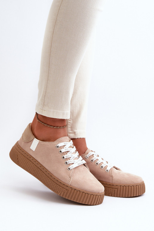 Women's sneakers MEMORY FOAM SYSTEM BIG STAR NN276002 Dark Beige Women's sneakers MEMORY FOAM SYSTEM BIG STAR NN276002 Dark Beige