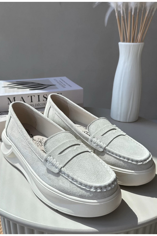 Light Beige Women's Suede Moccasins Filidia Light Beige Women's Suede Moccasins Filidia