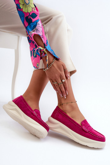 Suede Women's Moccasins Fuchsia Filidia 2