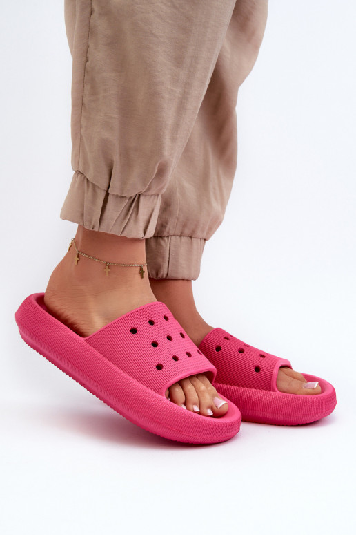 Women's Foam Slides on Thick Sole Fuchsia Beula Women's Foam Slides on Thick Sole Fuchsia Beula