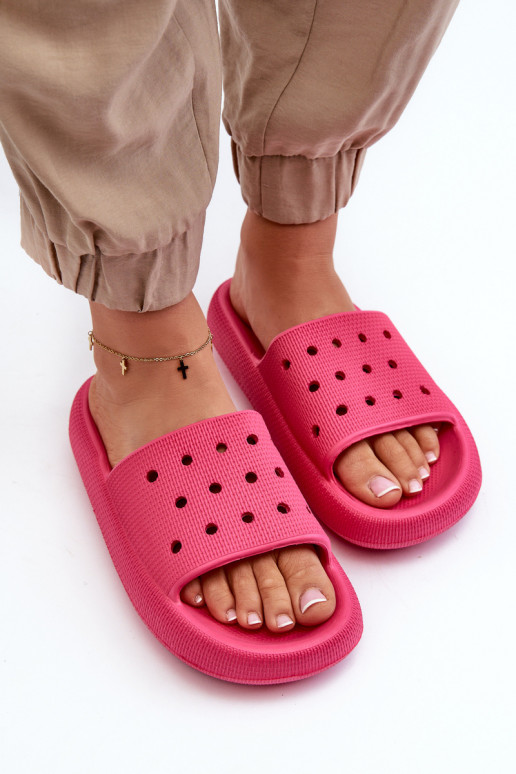 Women's Foam Slides on Thick Sole Fuchsia Beula Women's Foam Slides on Thick Sole Fuchsia Beula