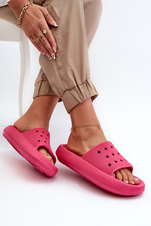 Women's Foam Slides on Thick Sole Fuchsia Beula Women's Foam Slides on Thick Sole Fuchsia Beula