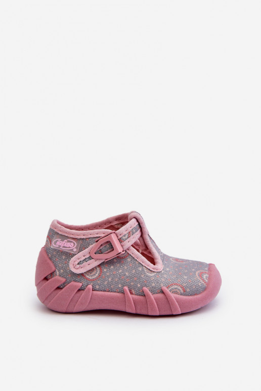 Comfortable Children's Slippers BEFADO 110N490 Grey-Pink Comfortable Children's Slippers BEFADO 110N490 Grey-Pink