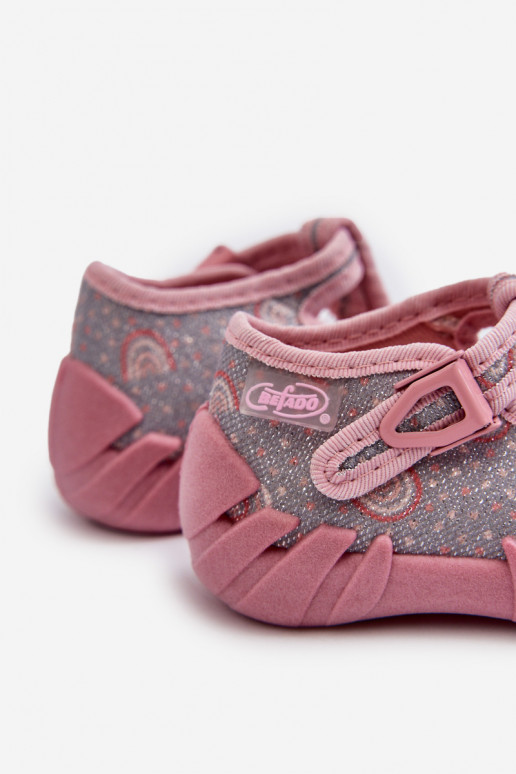 Comfortable Children's Slippers BEFADO 110N490 Grey-Pink Comfortable Children's Slippers BEFADO 110N490 Grey-Pink