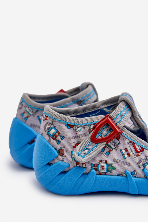 Comfortable Children's Slippers BEFADO 110N483 Blue-Grey